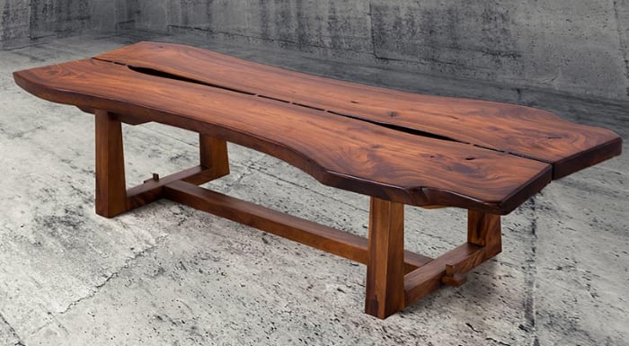 Solid Hardwood Live Edge Teak Table